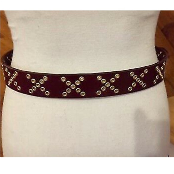 New REBECCA MINKOFF Burgundy LEATHER Buckle BELT size S - Picture 5 of 8